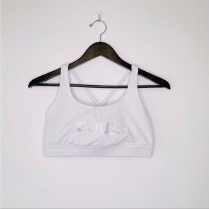 Lululemon Energy Bra White with Soul Silver Logo Size 8